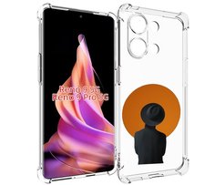 Чехол MyPads парень в шляпе в оранжевом кружке для Oppo Reno 9/Reno 9 Pro