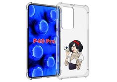 Чехол MyPads принцесса-тату женский для Huawei P40 Pro противоударный
