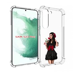 Чехол MyPads девушка-в-черном-платье-с-розой женский для Samsung Galaxy S23 Plus +