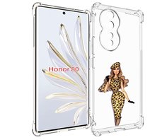 Чехол MyPads леопардовое платье женский для Honor 80