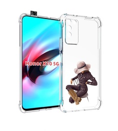 Чехол MyPads загадочная-девушка-в-костюме женский для Honor X10