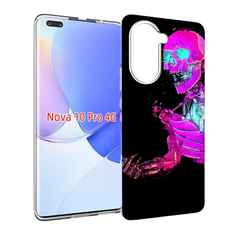 Чехол MyPads скелет-робот-фиолетовый для Huawei Nova 10 Pro противоударный