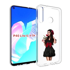 Чехол бампер MyPads девушка-в-черном-платье-с-розой женский для