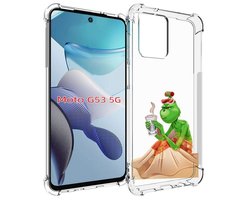 Чехол бампер MyPads Гринч-в-платье для Motorola Moto G53 противо