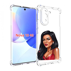 Чехол MyPads Брюнетка-в-красном-платье для Huawei Nova 10