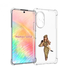 Чехол бампер MyPads леопардовое платье женский для Honor 50 SE п
