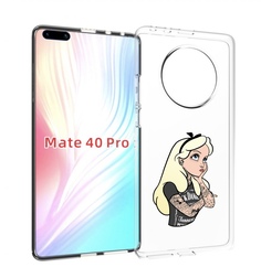 Чехол MyPads принцесса-в-татуировках женский для Huawei Mate 40 Pro (NOH-NX9)