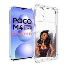 Чехол MyPads нарисованная-девушка-в-фиолетовом-платье женский для Xiaomi Poco M4 5G