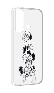 Чехол MyPads человек с разными масками для Tecno Camon 17