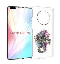 Чехол MyPads нарисованный скелет на скейт борде для Huawei Mate 40 Pro (NOH-NX9)