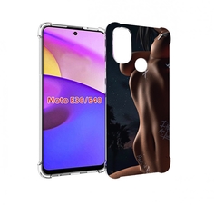 Чехол бампер MyPads белые-татуировки-на-теле для Motorola Moto E