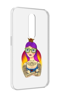 Чехол MyPads девушка в татуировках с короной для Motorola Moto X Force (XT1585 / XT1581)