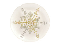 Блюдо Elan Gallery Снежинка 21x21x2cm White-Gold 120804