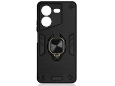 Чехол DF для Tecno Pova 5 4G с магнитом и кольцом Black tArmor-06