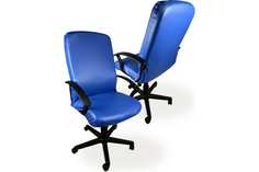 Чехол на компьютерное кресло ГЕЛЕОС 501Л, размер L, кожа, синий No Brand