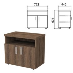 Тумба для оргтехники "Приоритет", 722х446х676 мм, 2 двери, полка, лагос, К-928