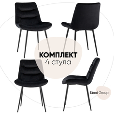 Стул для кухни Stool Group Остин велюр черный (комплект 4 стула)