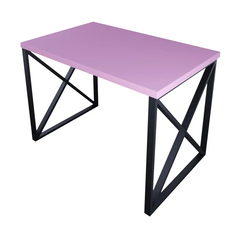 Стол кухонный Solarius Loft с крестообразными ножками 110х60х75, розовый с черными ножками