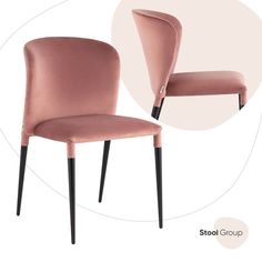 Стул Лори велюр пыльно-розовый Stool Group