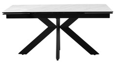 Стол M-City BELLUNO 160 MARBLES KL-99 Белый мрамор матовый/черный каркас