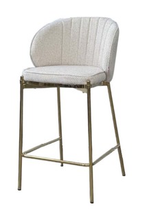 Полубарный стул М-City WENDY TRF-11 светло-бежевый, ткань/золотой каркас, 2 шт