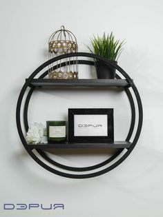 Настенная полка ДЭРИЯ Лофт навесная, черная