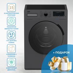 Стиральная машина Beko WSPE6H616A черная + мешок для стирки белья