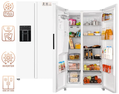 Холодильник Weissgauff WSBS 692 NFW Inverter Ice Maker белый