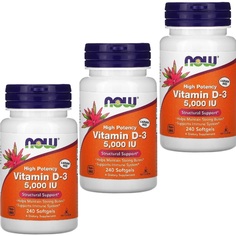 Витамин Д Now Vitamin D3 5000 Me 240 капсул 3 уп