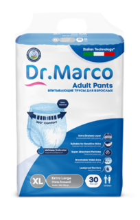 Подгузники-трусики для взрослых Dr. Marco р-р. XL талия 120-170 см 30 шт