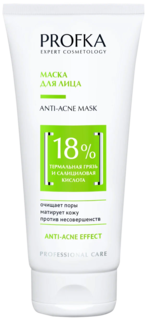 Маска для лица Profka Anti-Acne с термальной грязью и салициловой кислотой, 175 мл