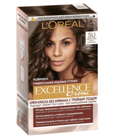 Крем-краска для волос LOreal Paris Excellence Creme, 5U универсальный светло-каштановый