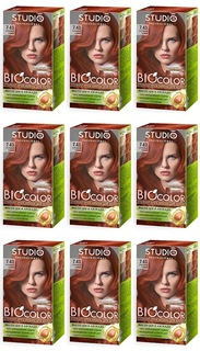 Крем-краска для волос Studio Professional Essem Hair Biocolor Огненный рыжий 7.43 9 шт