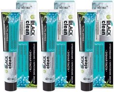 Витэкс BLACK CLEAN Зубная паста Отбеливание+укрепление эмали,85г 3 шт Vitex