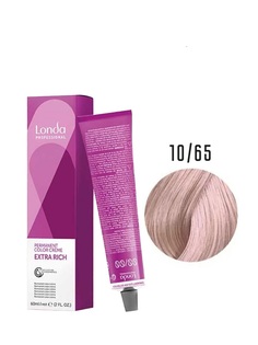 Стойкая крем-краска для волос Londa 10/65 яркий фиолетово-красный блонд 60 мл