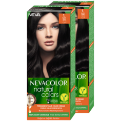 Стойкая крем-краска для волос Nevacolor Natural Colors 1. Чёрный 2 шт.