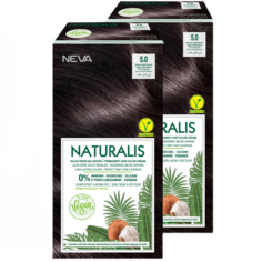 Стойкая крем-краска для волос Naturalis Vegan 5.0 Интенсивный светло-коричневый 2 шт.