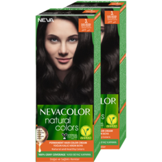 Стойкая крем-краска для волос Nevacolor Natural Colors 3. Темный шатен 2 шт.
