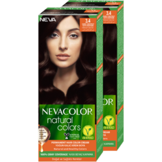 Стойкая крем-краска для волос Nevacolor Natural Colors 3.4 Тёмный каштан 2 шт.