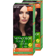 Стойкая крем-краска для волос Nevacolor Natural Colors 4.20 Баклажановый фиолетовый 2 шт.