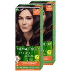 Стойкая крем-краска для волос Nevacolor Natural Colors 4.65 Махагон красн дерево шатен 2шт