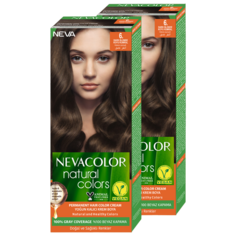 Стойкая крем-краска для волос Nevacolor Natural Colors 6. Тёмно русый 2 шт.