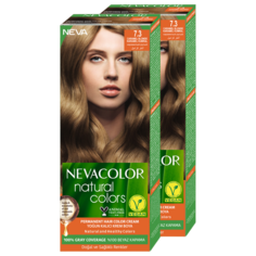 Стойкая крем-краска для волос Nevacolor Natural Colors 7.3 Карамельный русый 2 шт.