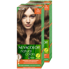 Стойкая крем-краска для волос Nevacolor Natural Colors 8. Светлый блондин 2 шт.