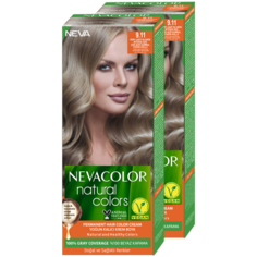 Крем-краска для волос Nevacolor Natural Colors 9.11 Очень светл блонд интенсив пепельн 2шт