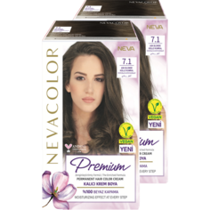 Стойкая крем-краска для волос Nevacolor Premium 7.1 Пепельно-коричневый 2шт