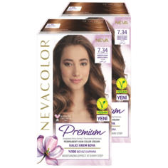 Стойкая крем-краска для волос Nevacolor Premium 7.34 Янтарь 2 шт.