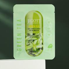 Тканевая маска Jigott натуральная с экстрактом зелёного чая 27 мл