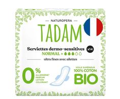 Прокладки гигиенические TADAM Towels Dermo-Sensitive Ultra Normal+ 3 капли 14 шт