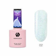 Закрепитель Adricoco для гель-лака Frosty Top №02 со светоотражающими частицами 8 мл